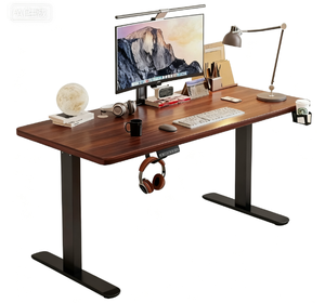 Duy nhất-động cơ sang trọng hiện đại điện chiều cao có thể điều chỉnh máy tính bàn kép nhà/nghiên cứu/văn phòng/Viết/chơi Game Văn phòng xây dựng - Product Image 4