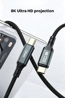 100W Super-Flash-Ladekabel USB-C auf USB-C 3.2 20Gbps 8K 5A für Computer, iOS, Drucker, umweltfreundlich, 180° drehbar