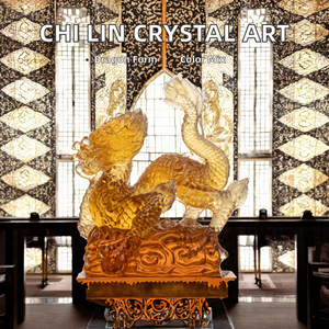 Vente en gros de statues en cristal de bon augure <span class=keywords><strong>Chi</strong></span> Lin en métal poli Liuli cadeaux de mariage artisanaux avec thème de mascotte gravé pour Noël - Product Image 3