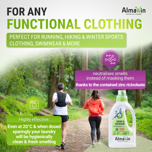 น้ำยาซักผ้า AlmaWin Custom 1 สูตรสำหรับเสื้อผ้ากีฬา 750 มล. ขจัดกลิ่นเหงื่อได้อย่างมีประสิทธิภาพ - Product Image 6