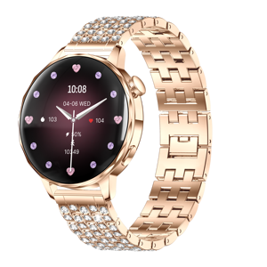 Montre connectée I220 pour femmes, écran IPS, résistance IP67, résolution 360x360, boîtier en alliage métallique, bracelet en acier diamanté, réponse aux appels, plus de 100 modes sportifs - Product Image 2