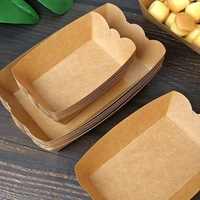 Plateau de nourriture en papier kraft de qualité alimentaire unique pour hot dogs et taco bell