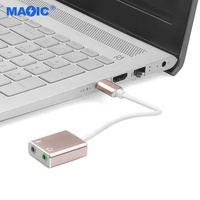 Computer Hardware Software USB C Sound Card Adapters External 7.1 Sound Card with 3.5mm Headphone and Microphone Jack