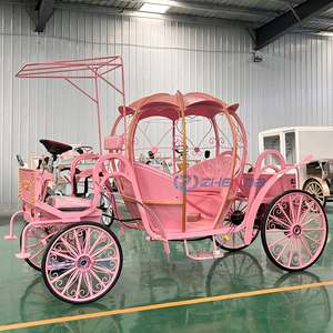 Chariot de balade électrique Zhenda Pink Princess Carriage, chariot de mariage sans chevaux pour extérieur, véhicule électrique à vendre - Product Image 4