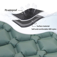 Matelas de camping gonflable pliable moderne et léger avec oreiller intégré, coussin d'air portable, tapis de couchage imperméable pour sac à dos