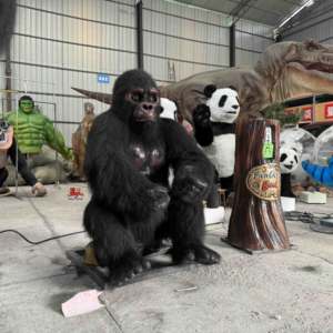 Sculpture de gorille animatronique grandeur nature pour parc d'attractions à vendre - Product Image 3