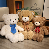 Nouveaux ours en peluche avec nœud papillon, jouets en peluche doux, poupées compagnons en peluche, cadeaux d'anniversaire, vente directe d'usine, vente en gros