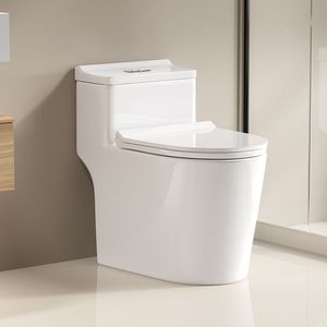Inodoro de Cerámica Moderno de Una Pieza con Doble Descarga y Forma Alargada, Marca Twyford, con Sifón en S, Ideal <span class=keywords><strong>para</strong></span> Hoteles, a Buen Precio - Product Image 4