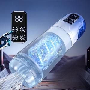 Pompa <span class=keywords><strong>Penis</strong></span> penghisap bergetar, pemukul elektrik realistis, mesin seks Vibrator Pria berputar, cangkir masturbasi pria - Product Image 4