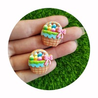 Amuletos de resina de Pascua Kawaii, Mini pollo, huevo, conejo, pavo, modelos de espalda plana en miniatura para hacer joyas, suministros para el centro del lazo del pelo