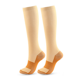 Chaussettes de compression en cuivre nouvellement lancées pour hommes et femmes, chaussettes de sport mi-mollet, chaussettes de course, de yoga, de voyage, décontractées, motif imprimé R1821 - Product Image 5