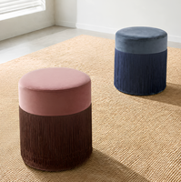 Fauteuils en velours rétro prêts à l'emploi, chaises de coiffeuse rondes, bancs de rangement pour chaussures