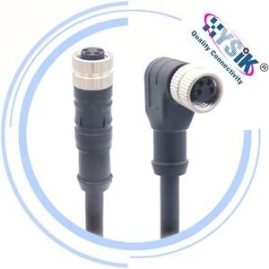 M8 4 Pin sağ açı dişi konnektör kablo IP67 sensör için kodlanmış Overmolded kordset su geçirmez bağlantı - Product Image 5