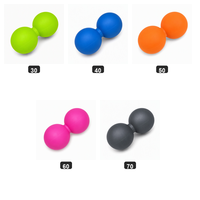 Balle de massage double en silicone écologique avec logo personnalisé 125x65mm, rouleau de libération myofasciale portable en forme d'arachide pour la physiothérapie