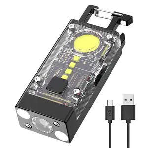 2023 mới chất lượng cao bán buôn ngoài trời USB mini Keychain ánh sáng COB làm việc sửa chữa xe nhà khẩn cấp ánh sáng ban đêm đèn pin