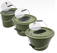 Seau en plastique pour poissons vivants, camping, pêche à la carpe, conteneur d'eau avec poignée, outils de stockage de poissons