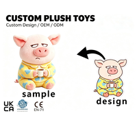 Peluche en forme de cochon rose, douce et rembourrée, pour cadeau promotionnel, peluche personnalisée
