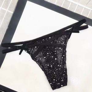 Culottes transparentes en dentelle tricotée florale taille basse pour femmes, fines et sexy, en nylon de haute qualité - Product Image 3
