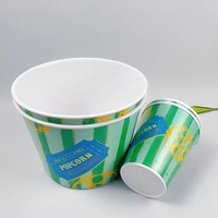Bol à Popcorn Incassable en Mélamine pour la Maison et la Cuisine, Vente en Gros, Bols de Service Personnalisés pour Popcorn, Seau à Popcorn en Plastique