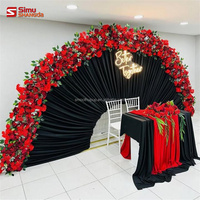 Arche de décoration de mariage personnalisée, support de rideau, cadre d'arche or et blanc, toile de fond de mariage, décoration d'arche