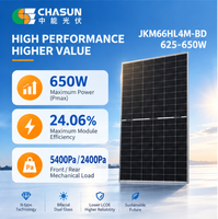 Panneau solaire bifacial double vitrage Jinko Tiger Neo JKM625-650N-66HL4M-BDV 625-650W N Type TOPCon HOT 3.0 Module PV haute efficacité