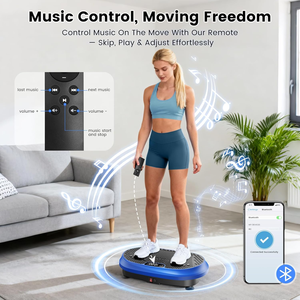 Plataforma Vibratoria con Bluetooth, 9 Modos de Masaje de Acupresión, Capacidad de 150 kg, Quema Calorías, con Bandas Elásticas para Brazos, Precio de Fábrica - Product Image 6