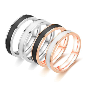 Anillos <span class=keywords><strong>de</strong></span> Acero <span class=keywords><strong>de</strong></span> Titanio Clásicos, Anillos <span class=keywords><strong>de</strong></span> Boda <span class=keywords><strong>de</strong></span> Alianza <span class=keywords><strong>para</strong></span> Mujeres <span class=keywords><strong>y</strong></span> Hombres, Anillos <span class=keywords><strong>de</strong></span> Color Negro <span class=keywords><strong>y</strong></span> Plateado, Joyería <span class=keywords><strong>para</strong></span> Parejas, Anillo <span class=keywords><strong>de</strong></span> Promesa - Product Image 1