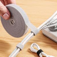 Pengikat Kabel Velcro Hook Loop Nilon Abu-abu Perekat Mandiri, Dapat Dilipat, Model Bolak-Balik, untuk Mengikat Tanaman di Dapur dan Kamar Mandi, Alat yang Dapat Dilepas