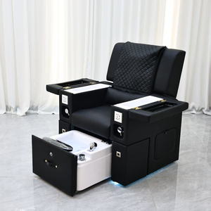 Pedicure Chair with <b>Folding</b> Nail <b>Table</b> New Luxury Pedicure Chair Led Lighting Foot Spa Chair Manicure Pedicure Chair - Product Image 4