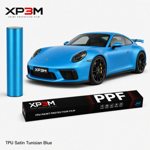 Film PPF coloré XP3M Satin Tunisian Blue Matte Satin TPU 7,5 mil auto-réparant anti-rayures anti-jaunissement 1,52x15m en rouleau - Product Image 1