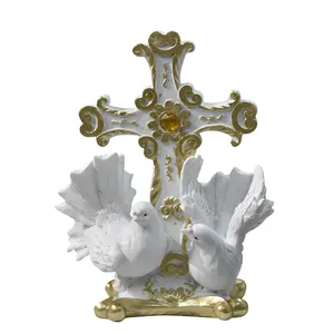 Decorazioni europee per feste Creative per interni con candelabro chiesa casa soggiorno colomba di pace decorazioni in resina artigianato