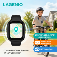 LAGENIO Montre connectée professionnelle pour enfants avec carte SIM 4G, GPS, LBS, WIFI, alarme SOS, chat vidéo et vocal