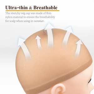 Vente en gros de bonnets de perruque HD personnalisés, 6 pièces/sac, multicolores, extensibles, respirants, en nylon, pour femmes - Product Image 2