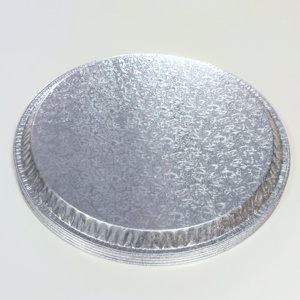<span class=keywords><strong>Plat</strong></span> de cuisson en aluminium rond jetable 16 "406*20mm en aluminium gaufré peu profond emballage <span class=keywords><strong>plat</strong></span> plateaux de restauration avec couvercles en dôme transparent - Product Image 3