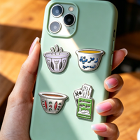 Autocollants Métalliques Créatifs en Forme de Tasse à Thé pour Téléphone et Ordinateur, Cadeaux Promotionnels Décoratifs, Vente en Gros Personnalisable