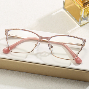 Ánh sáng màu xanh nhỏ mắt mèo không đều màu nâu hợp kim vàng montures de verre y tế quang toa cận thị kính ưa thích khung - Product Image 3