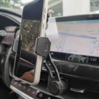 Support de téléphone antidérapant et anti-rayures avec long crochet métallique pour grille d'aération de voiture, support de téléphone rotatif à 360 degrés pour sortie d'air de voiture