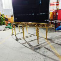 Mesa Ovalada de Acero Inoxidable de Lujo para Bodas, Fiestas al Aire Libre y Actividades en el Vestíbulo de Hoteles, en Oferta
