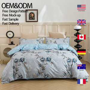 Juegos de fundas de edredón estampadas de poliéster 100% supersuaves personalizadas de alta calidad de fábrica con fundas de almohada con cremallera, fundas de edredón, juego de cama - Product Image 6