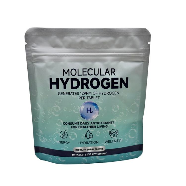 12PPM Molecular Hydrogen Tablets 30pcs 30-day Supply Dissolvable Formula, Non-GMO Lab Tested OEM Private Label Supplement