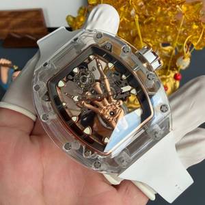 นาฬิกาข้อมือจักรกลหรูหรา รุ่น 066 ตัวเรือนคริสตัลใส ดีไซน์ Golden Finger Tourbillon สำหรับทุกเพศ สไตล์ลำลองธุรกิจ ขายดี - Product Image 2