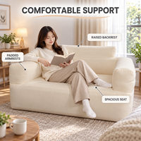 Tragbares Aufblasbares Sofa für 2 Personen Luftcouch mit Weichem Stoffbezug für Zuhause, Gästezimmer und Camping