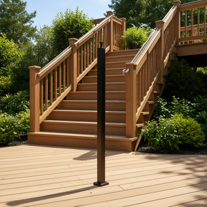 Poteau de garde-corps en acier inoxydable 42x1x2 pouces pré-percé pour terrasse et escalier, design moderne - Product Image 2