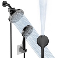 Mitigeur de douche moderne chromé à installation encastrée, kit simple avec support de tuyau et buse à trois voies
