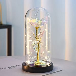 Rosa LED personalizada en cúpula de cristal para el Día de San Valentín, flor seca, regalo para mujer con caja - Product Image 6