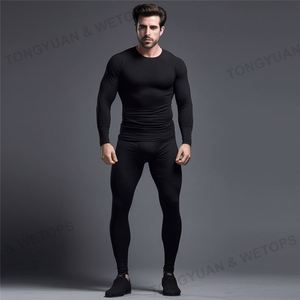 <span class=keywords><strong>Intimo</strong></span> termico invernale da <span class=keywords><strong>uomo</strong></span> <span class=keywords><strong>caldo</strong></span> primo strato mutande da <span class=keywords><strong>uomo</strong></span> Set pantaloni lunghi Johns in pile ad asciugatura rapida - Product Image 6