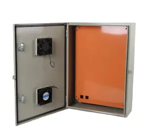 Caja de metal de montaje en pared para sistema CCTV, caja de control de potencia con termostato y calentador, NEMA 4/4X, IP65, 500x400x300