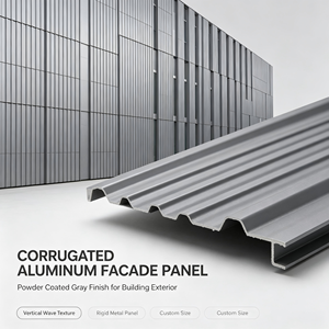 Panneau mural en aluminium anodisé moderne, anti-corrosion, pour revêtement extérieur de bâtiment, design contemporain - Product Image 1