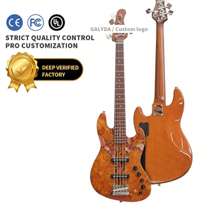 Bajo de 5 Cuerdas Hecho a Medida en Fábrica con Mástil de Arce Carbonizado y Cuerpo de Caoba Resinada - Product Image 1