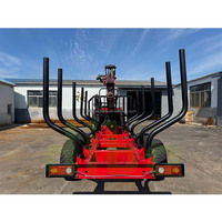 Grue Forestière Hydraulique Personnalisée de 7,8m avec Grappin à Bois, Machine Chargeuse de Bûches Mobile avec Béquille Hydraulique